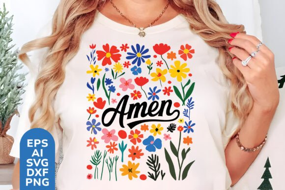 Amen Boho SVG, Christian Easter T-Shirt Designs