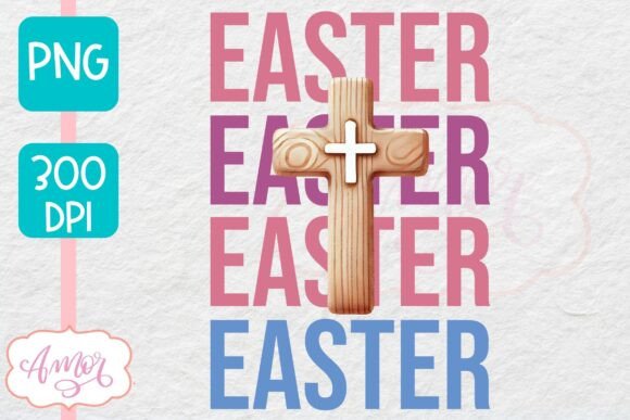 Christian Cross PNG Design for Easter T-Shirt Designs