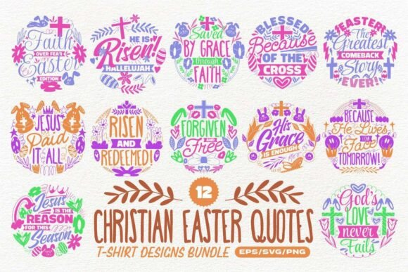 Christian Easter Quotes T-Shirt Designs