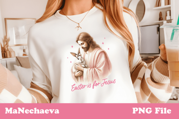 Coquette Easter Jesus Bunny Sublimation T-Shirt Designs