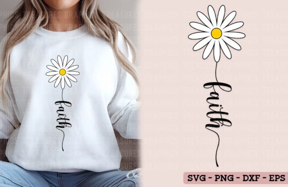 Faith Daisy PNG SVG Christian Wildflower