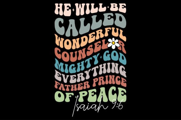 Names of Jesus Christmas PNG Isaiah 9:6 T-Shirt Designs